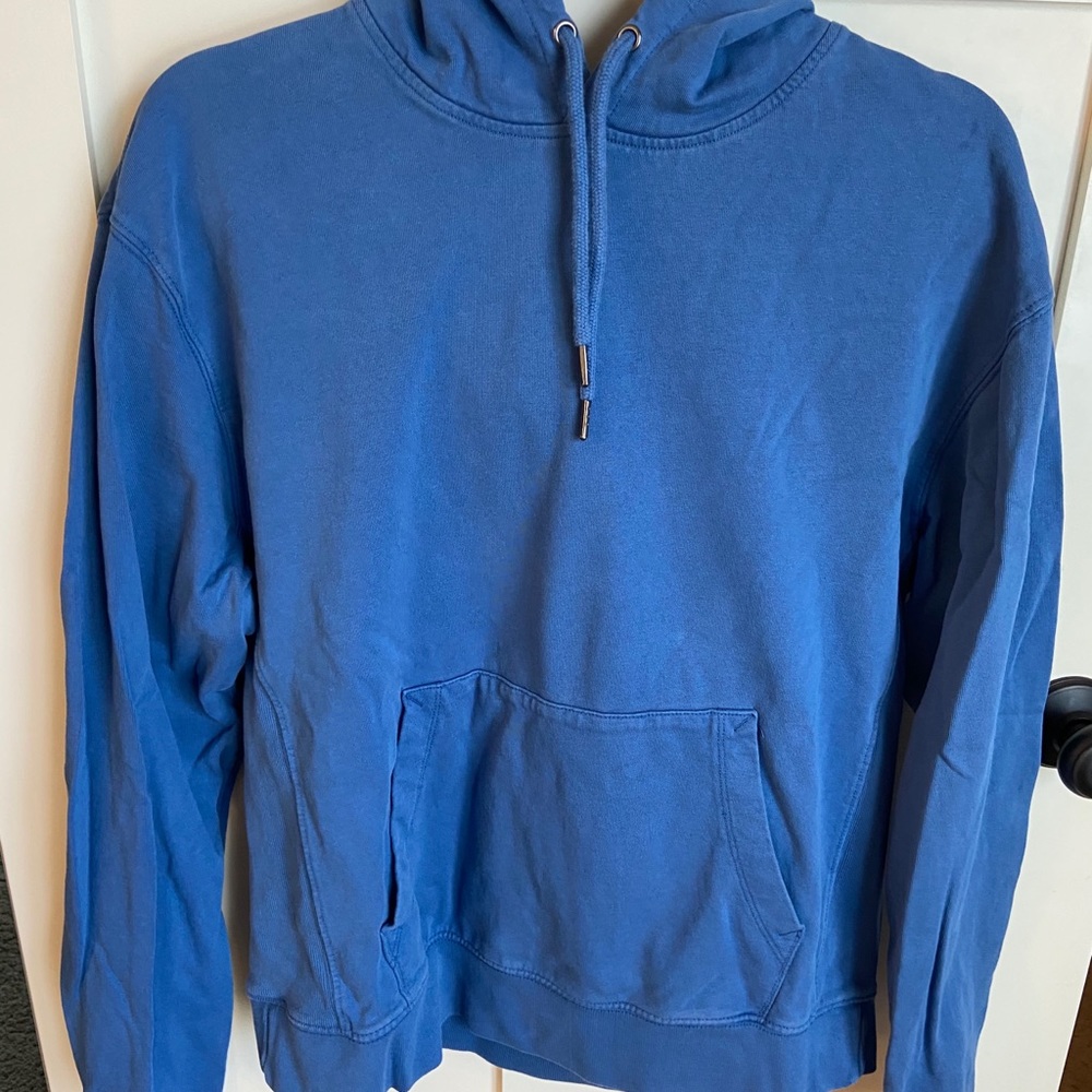 Super cute men’s hoodie. Size L.  Blue. Like new!